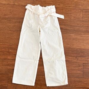 Stylish Kids White Paperbag Waist Pants